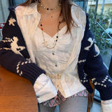 Möbius Strip Floral Printed White Shirt